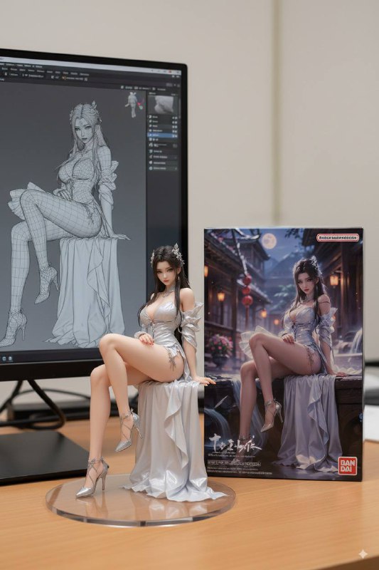 Google gemini 2.5新出的Nano-Banana模型，手办效果炸裂！爱豆、动漫角色...配合3D打印机…提示词：Use the nano-banana model to create a 1/7 scale commercialized figure of thecharacter in the illustration, in a realistic style and environment. Place the figure on a computer desk, using a circular transparent acrylic base without any text.On the computer screen, display the ZBrush modeling process of the figure. Next to the computer screen, place a BANDAI-style toy packaging box printed with the original artwork.Google Gemini：