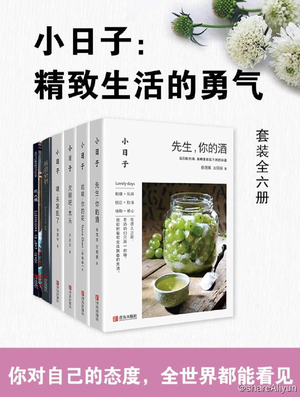名称：【共6册】 小日子：精致生活的勇气 | 电子书籍描述：本套装共六册，分别为《小日子：先生，你的酒》《小日子：嘿，头发乱了》《小日子：欠削吧，木头》《小日子：姑娘，你的花》《茶道全书》《花之旅：花道大师假屋崎省吾作品集》链接：