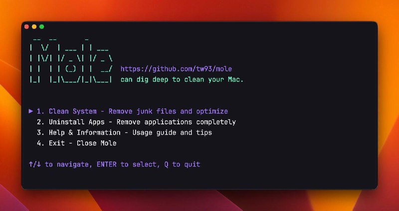 一次就能清理出几十个 G 的 Mac 垃圾！这款名叫 Mole 的清理工具更新到 1.7 版本，名字叫“鼹鼠”，因为它真的能像鼹鼠一样——深入系统里挖出那些藏得最深的垃圾文件